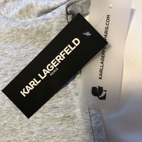 Karl Lagerfeld 3X Paris Eiffel Tower Grey Heath Sequin T shirt Graphic - Picture 10 of 12
